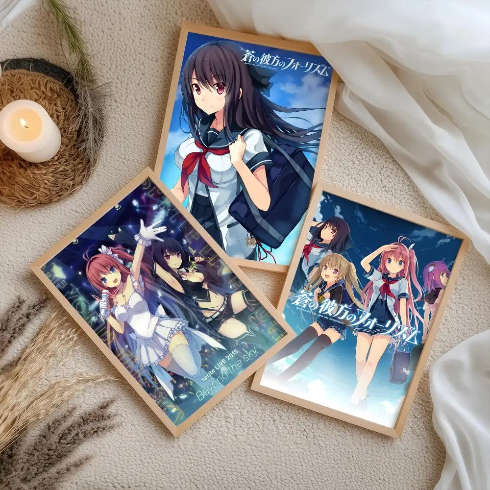 A-Aokana Four Rhythm Across the Blue Poster Stickers Self-Adhesive Painting Mural Decor Wall Decals for Bedroom Room Home Gift