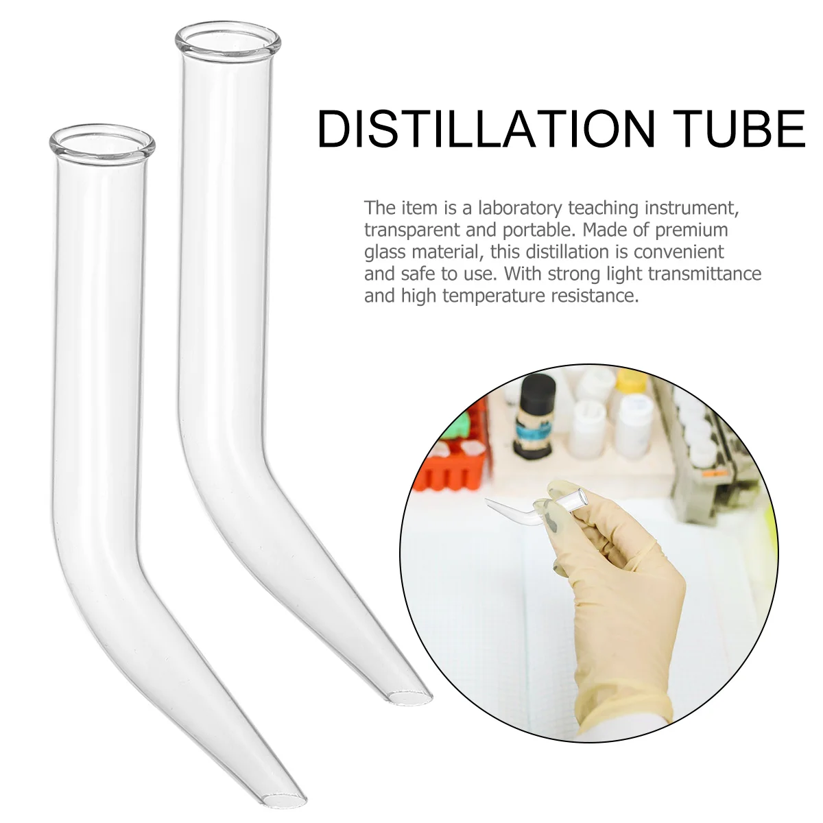 

5 PCS Transparent Ox Horn Tube Experiment Lesson Supplies Laboratory Teaching Equipment Distillation Instrument