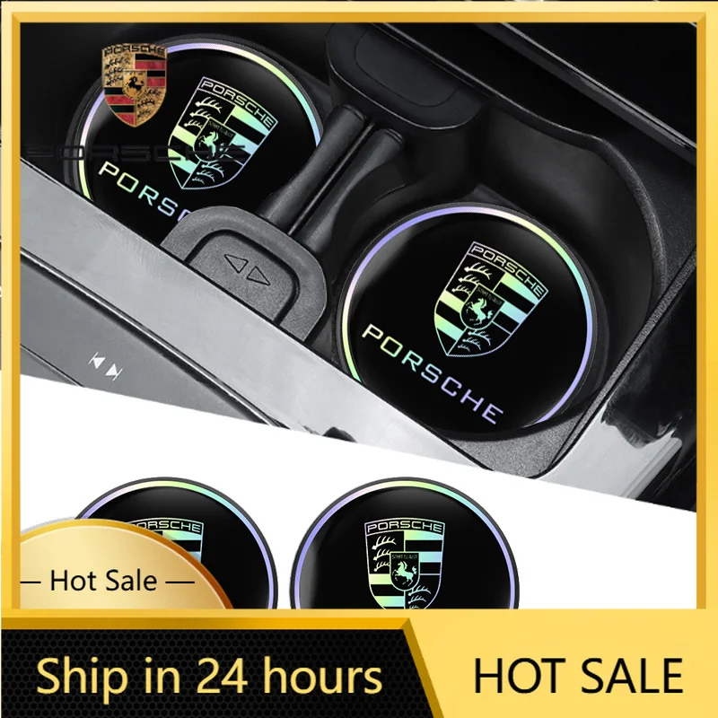

Car Sticker For Porsche Porsche Car Laser Coasters Cup Slot Mat Beverage Holder Pad For Cayenne Panamera Macan Boxster 911 Carr