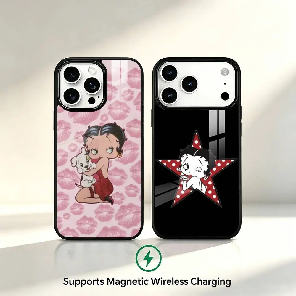 Fashion B-Betty B-Boop Phone Case For iPhone17,16,15,14,13,12,11 Plus,Pro Supports Magnetic Wireless Charging