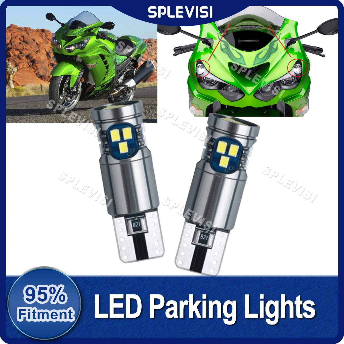 6000K White LED Position Parking For Kawasaki zx-14r zx14r 1400 LED Headlight Pilot Park Lights T10 194 2006-2018 2019 2020