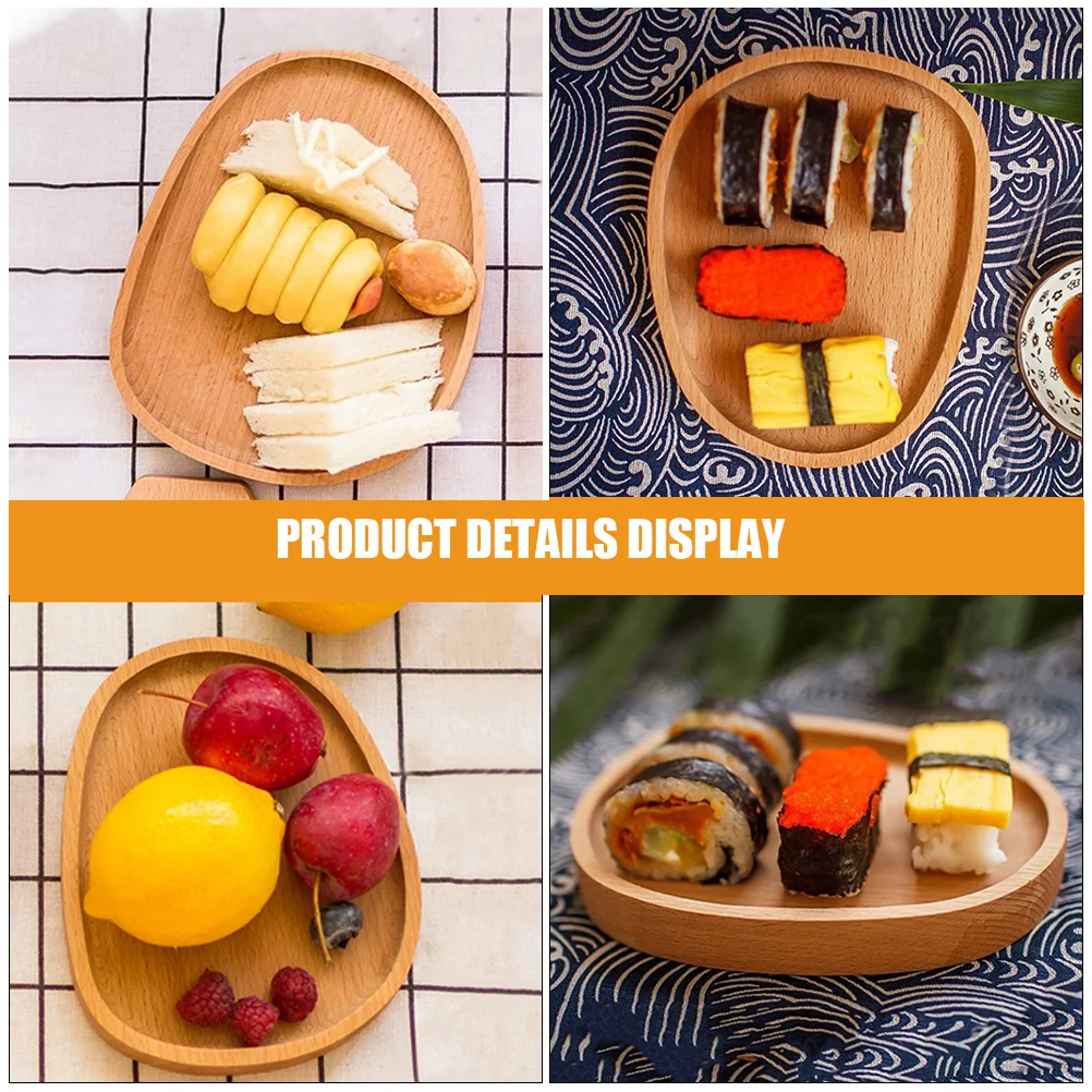 

Wooden Smooth Surface Home Decor Serving Tray Wood Plates Fruit Plate Dessert Dishes Sushi Snack Coffee Table Tray Kitchen Bar