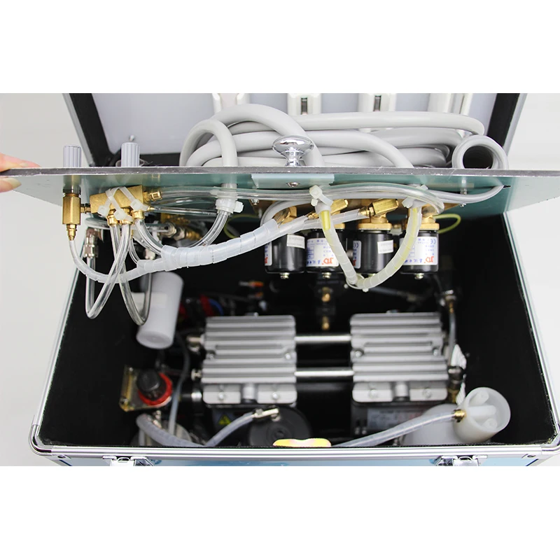 Fiber Optic BD-402B Mobile Dental Unit with Wheel Stainless Steel Built-in Basin and Water Bottles
