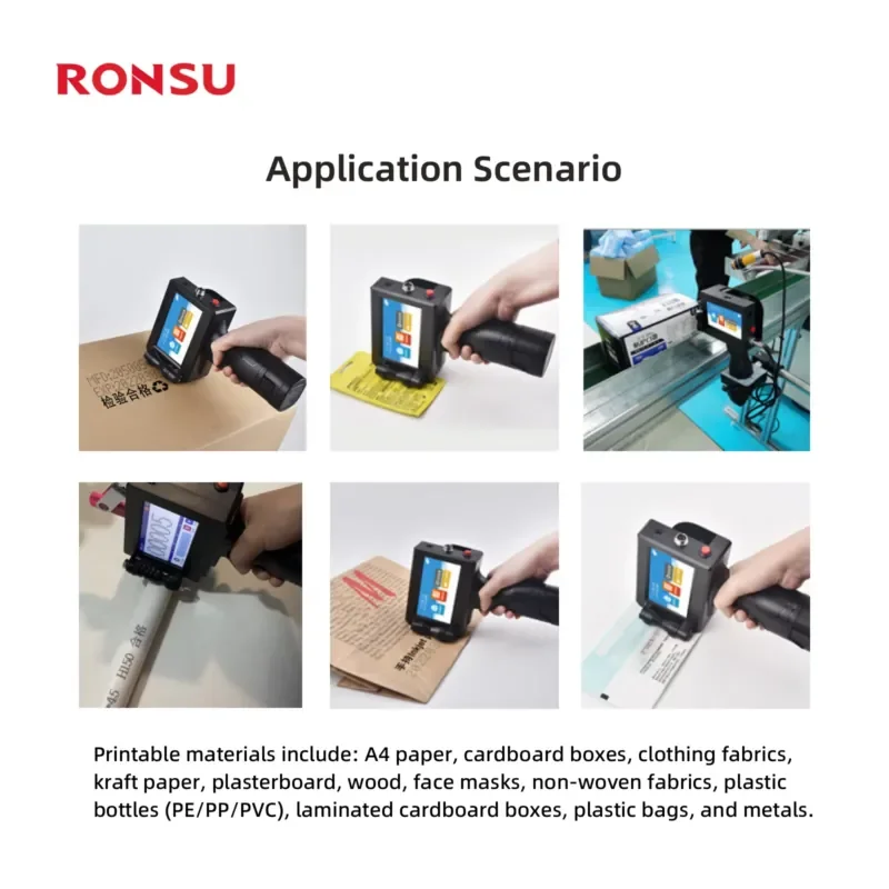 600DPI Handheld Mini Inkjet Printer for Printing Production Dates and Patterns on Plastics, Metals, and Glass