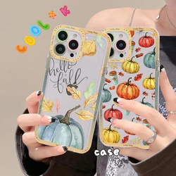 Pumpkin Happy Fall Autumn Phone Case For iPhone 14 13 12 11 Pro Max Mini X Xs XR 6 7 8 Plus SE 2020 Transparent Case