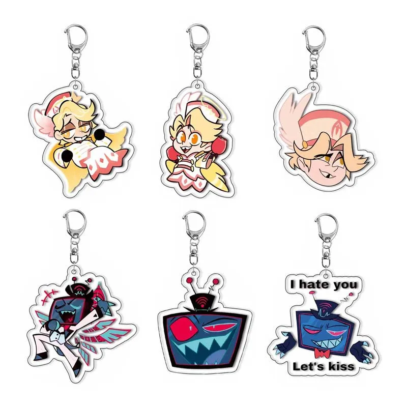 Hazbin Hotel Acrylic Keychain Anime Character Pendant New Arrival  Character Acrylic Keyring Bag Ornament for Fans Anime Gifts