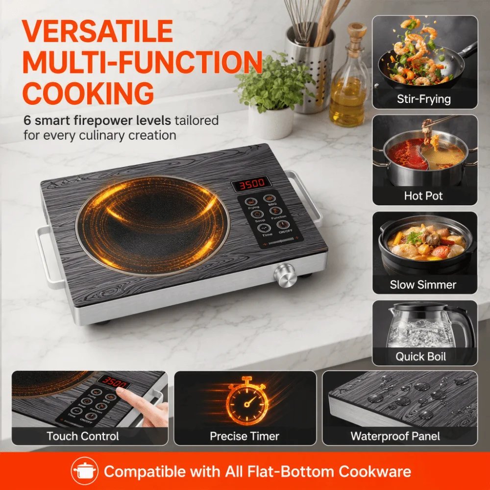 3500 W Infrared Cooker 6 Levels Appointment Function Electric Ceramic Stove Touch Screen Intelligent Household Electric Stove
