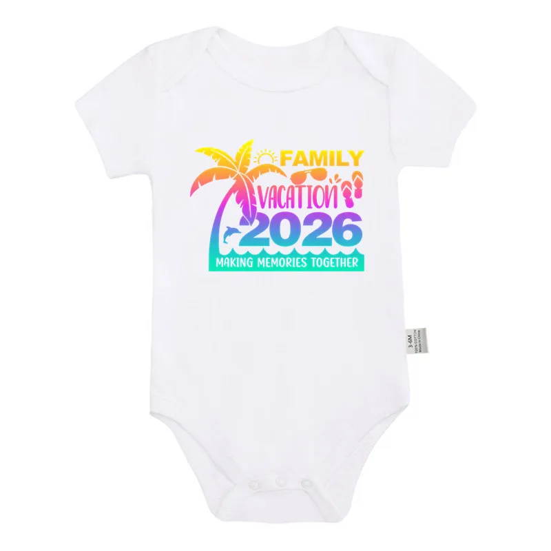 2026 Familien-Urlaubs-Partnerlook T-Shirt mit Tropischer Palmen-Grafik Kurzarm-Shirts für Eltern und Kinder Familien-Look Strand Reise – Detail 6