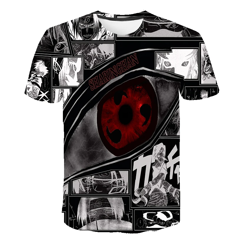 Akatsuki Men's T-shirt Naruto Boy Girls T-shirt 3D Print Fashion Short Sleeve Japanese Anime Men's T-shirt MINISO Men's Clothing