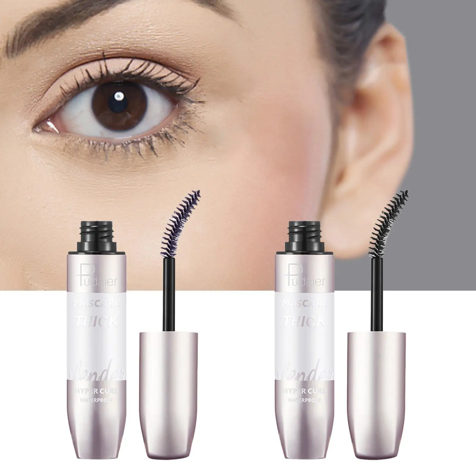 2-4pack 4D Voluminous Mascara Waterproof Eye Makeup No Flaking Thick Curling