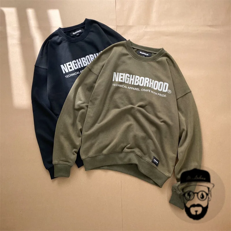 Minimalist and fashionable NEIGBORWOOD Round Neck Sweatshirts Casual Vintage NBHD Men's Sweatshirts