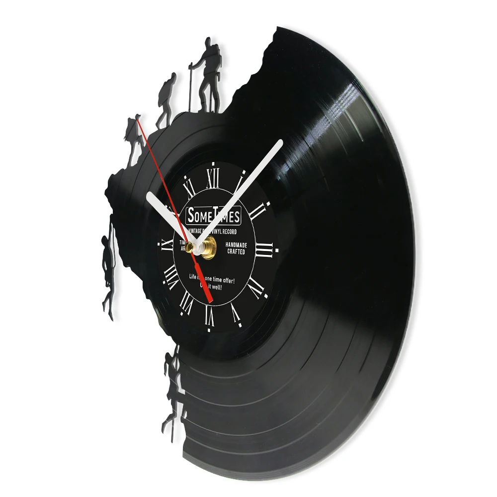 Custom Climbing Vinyl Record Wall Clock For Man Cave Mountain Hiking Rock Climb Artwork Vintage Music Album Clock Climbers Gift