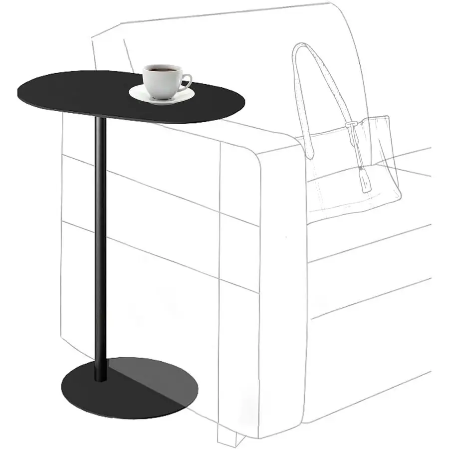 

Metal Side Table C Shaped End Table for Couch Slim Sofa Side Table Snack End Table Tv Trays for Eating On Couch for Dining Room,