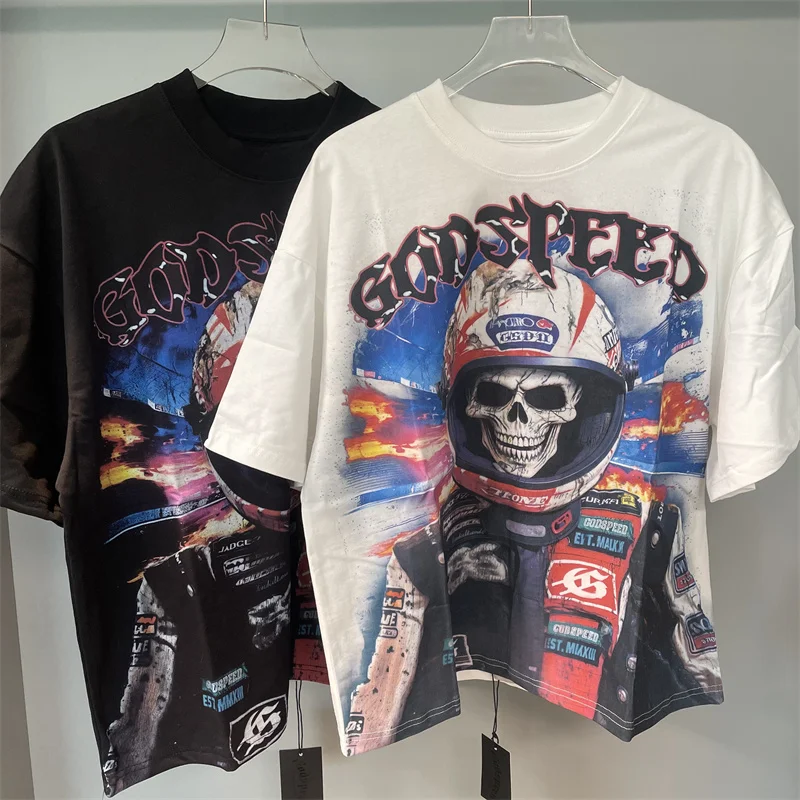 2025ss Washed Skeleton Godspeed T-shirt Men Women High Quality Oversized God Speed Tops Tee