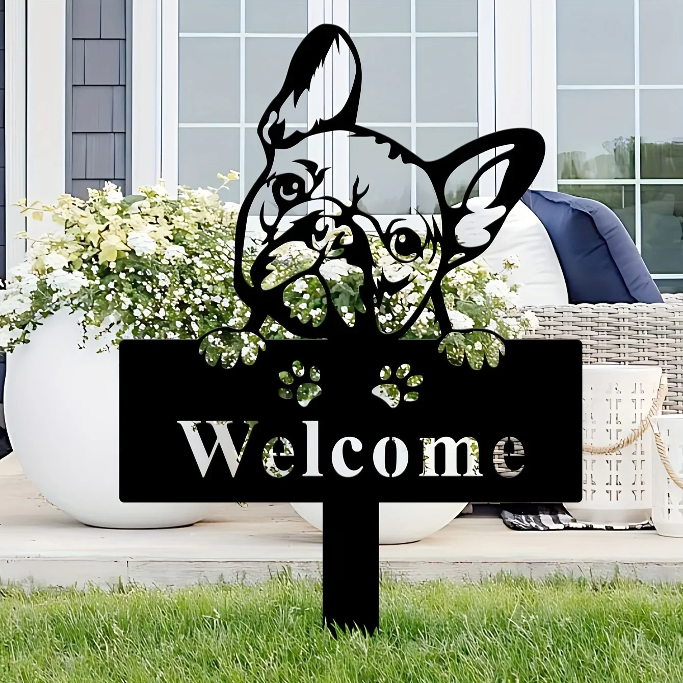 French Bulldog Memorial Garden Stake Metal French Bulldog Garden Stake Sign Dog Yard Stake Dog Memorial Marker