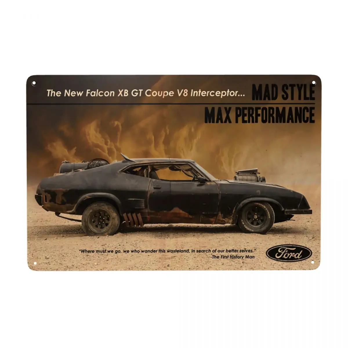 Mad Max Interceptor Metal Sign: Bilim Kurgu ve Korku Filmine Uygun Bir Duvar Sanatı Seçeneği