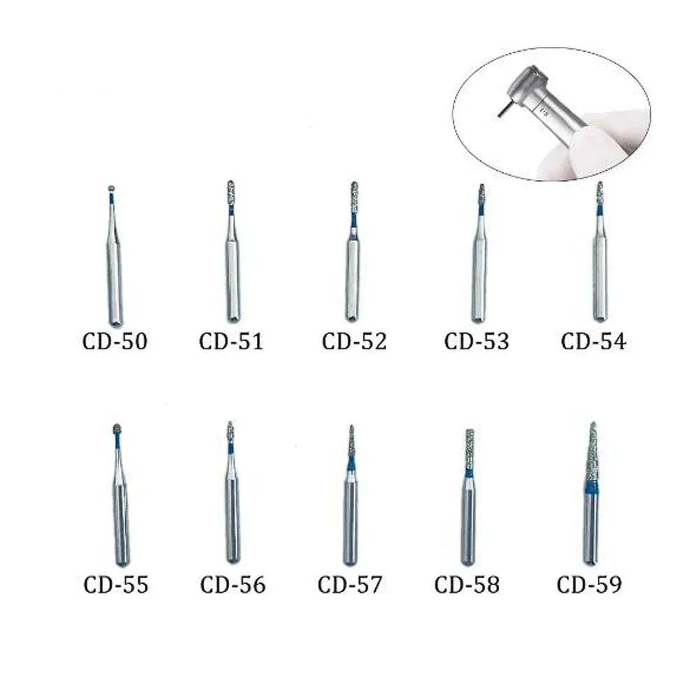 10Pcs Dental Diamond Bur FG Drills for High Speed Handpiece Polishing Whitening Tools Dental Burs for Dentistry Teeth Whitening