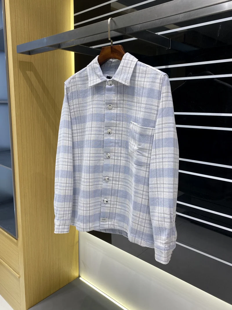 

Ретро клетчатый длинный свек, повседневная одежда для мужчин, осеннее новое поступление, подставка из чистого хлопка, дышащая молодежная деталь на пуговицах