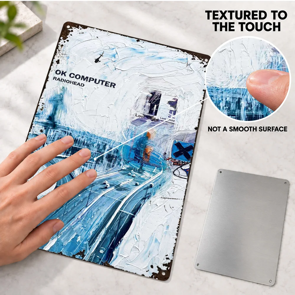 Radiohead OK Computer Aluminum Poster Customized Metal Sign Album Cover Design Wall Art For Music Room Record Collector Gift