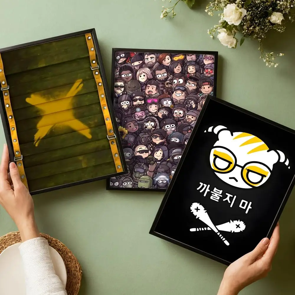 R-Rainbow Six Game Poster Stickers HD Painting Self-Adhesive Art for Bedroom Living Room Home Decor Modern Wall Decals Gift