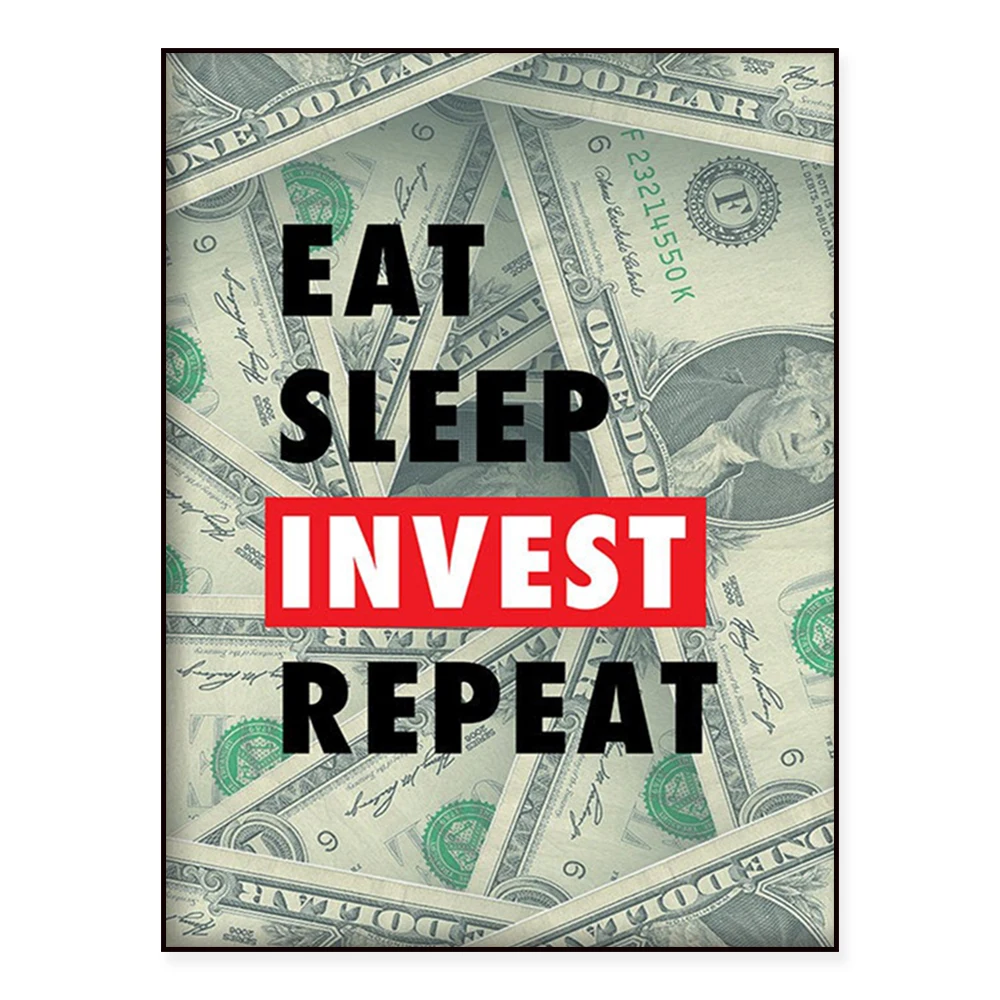 Eat Sleep Invest Repeat Poster | Stock Market Wall Art | Investor Art Print