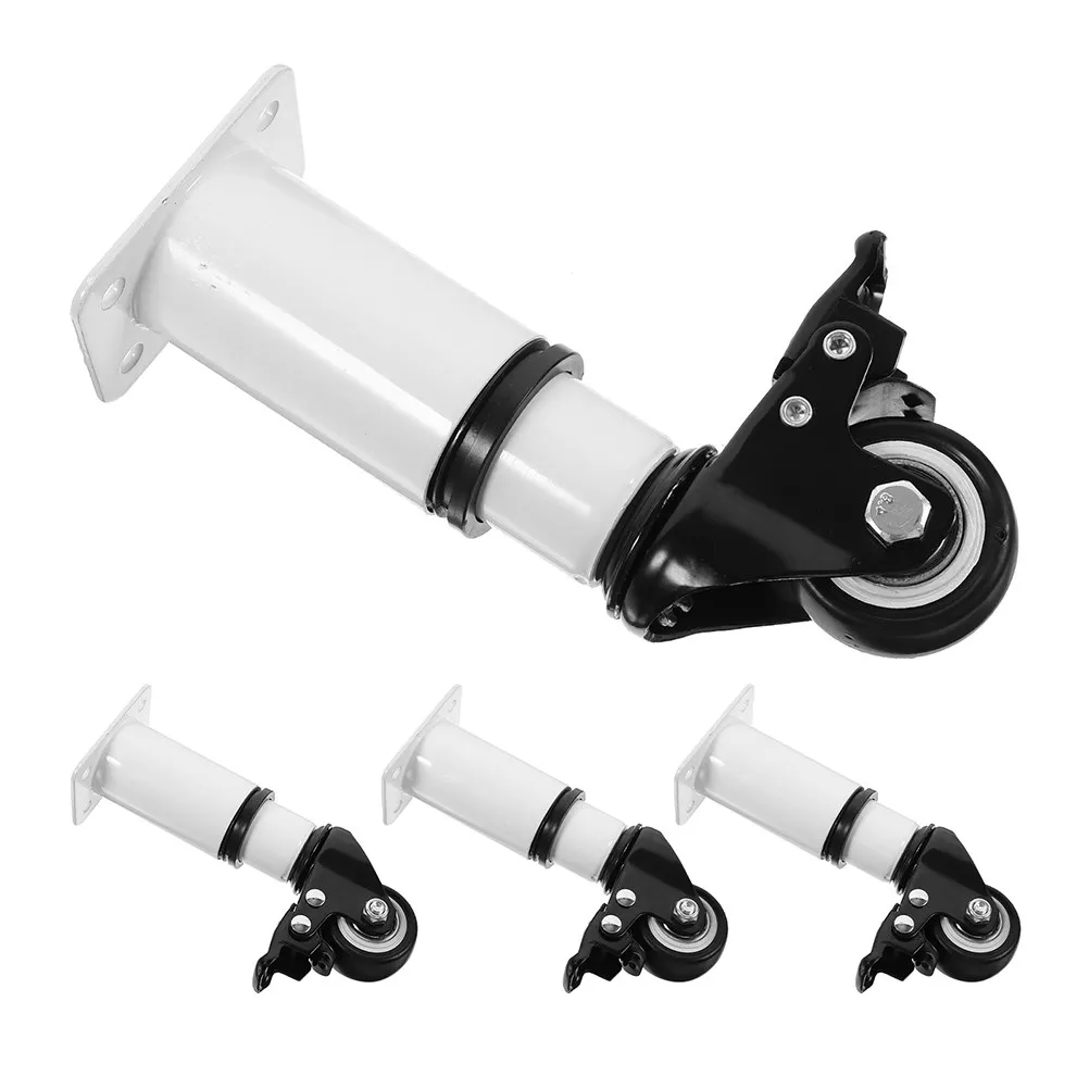 4Pcs Industrial Style Adjustable Furniture Legs with Reinforced Metal Construction and Dual Function Casters for All Furniture