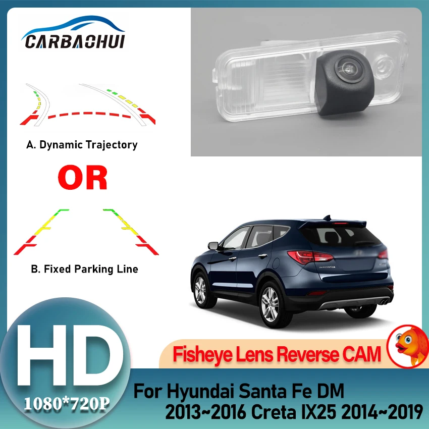 

Задняя камера 140 градусов HD 1080x720P для Hyundai Santa Fe DM 2013 ~ 2016 Creta IX25 2014 ~ 2019 парковочная камера заднего вида ночного видения