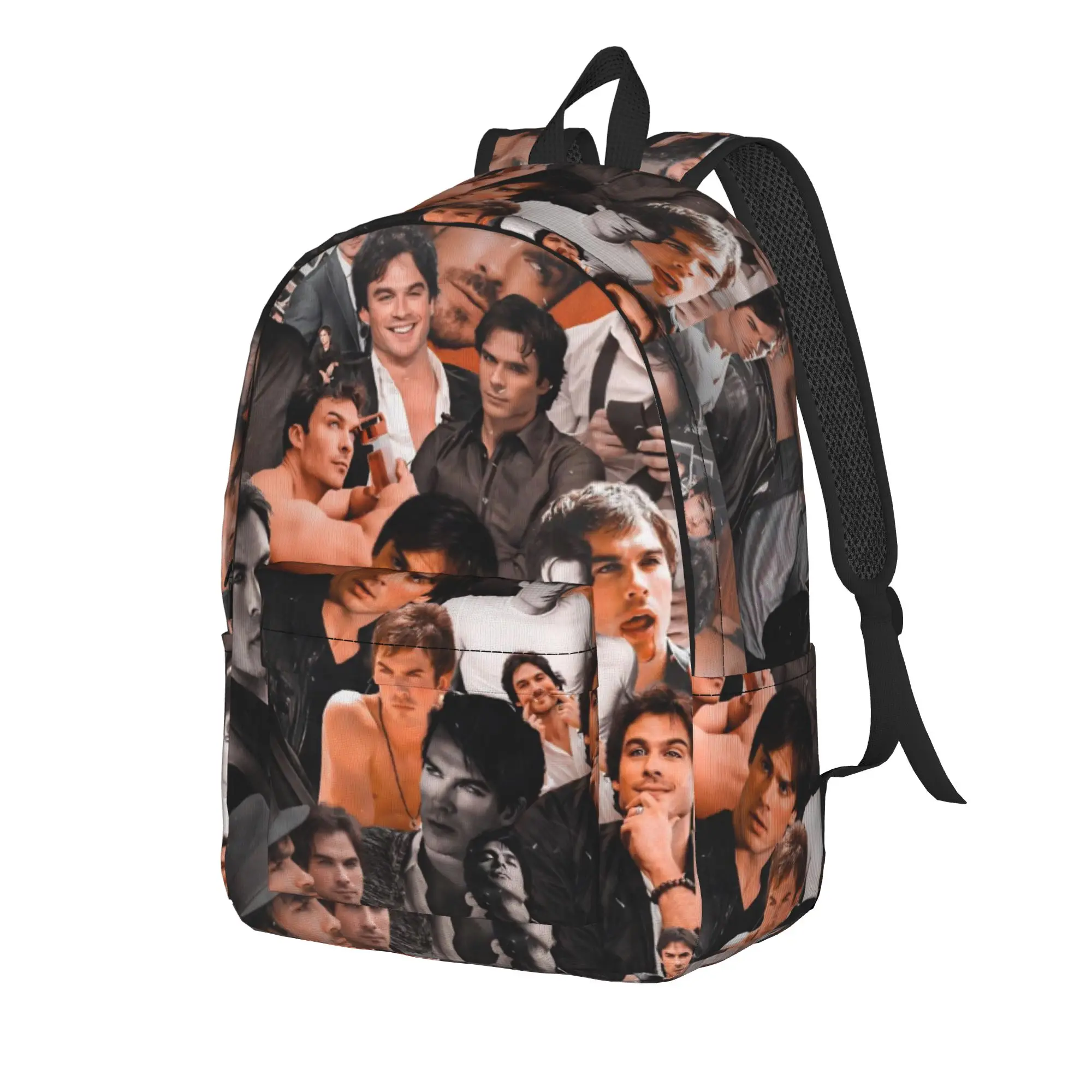 The Vampire Diaries Resuable Movie Backpack Damon Salvatore Women Men Polyester Camping Backpacks Big School Bags Rucksack