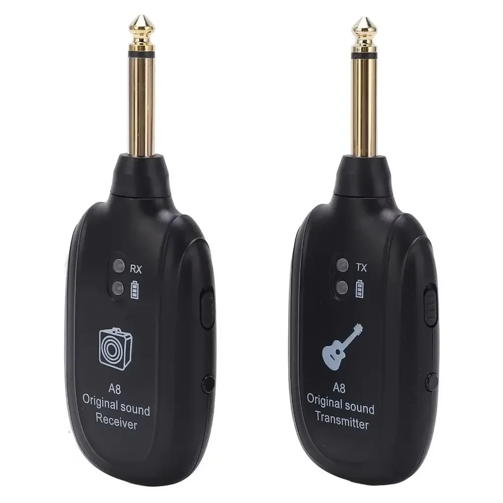 A8 Wireless Guitar System 2.4G 6.35mm Plug Guitar Transmitter Receiver Set Guitar Accessories Rechargeable