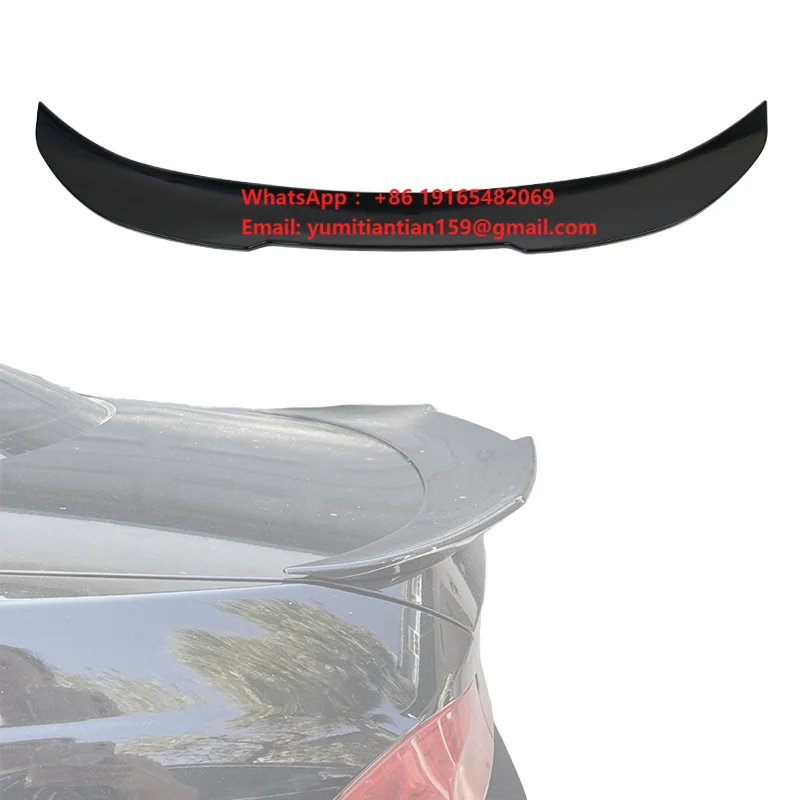 Gloss Black ABS Single Deck Roof Car Rear Trunk Spoiler Polished Finish Universal Fitment for Sedan Auto Tail Wing Modification