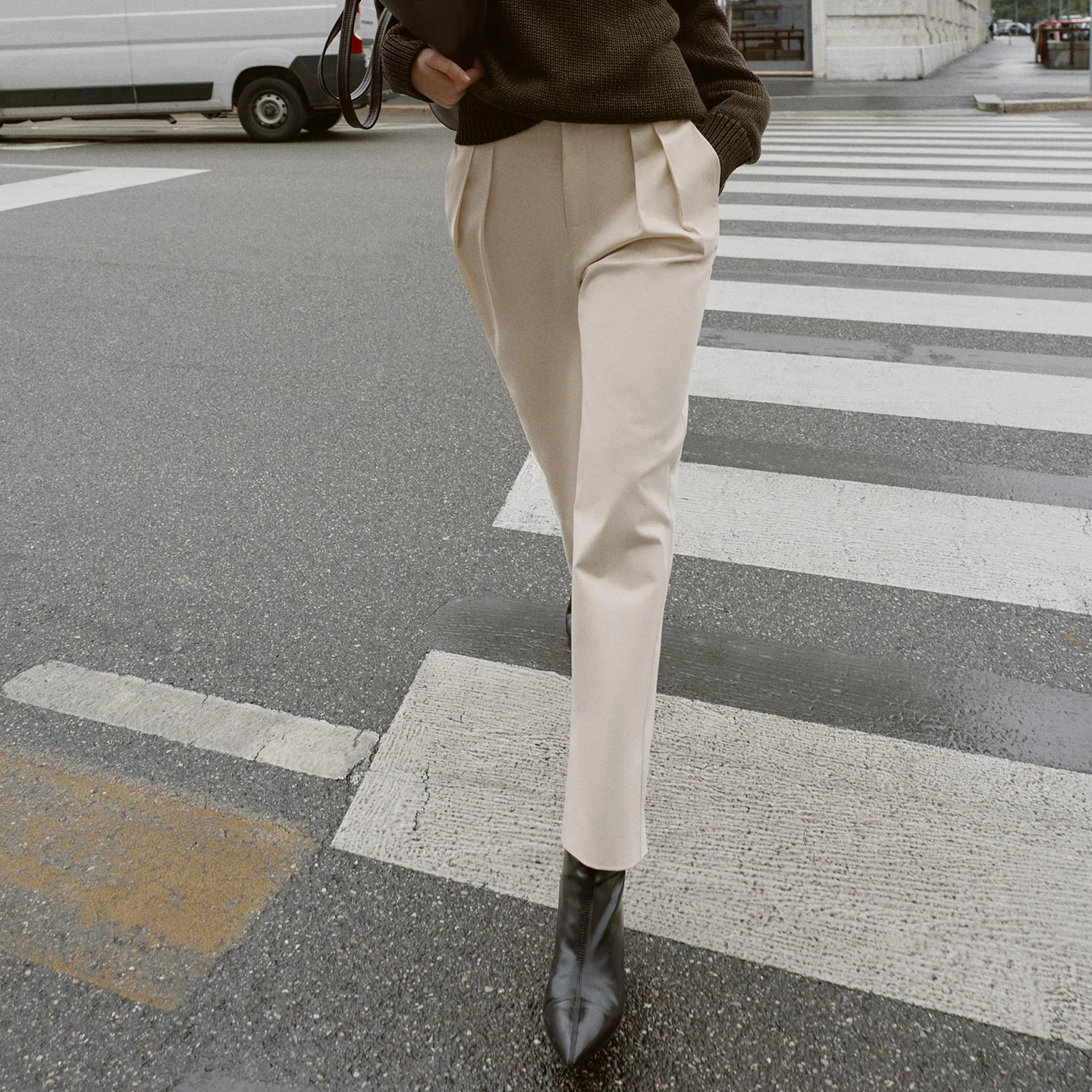 Autumn 2025 Women's Faion Personali Waist Button Cuffed Pants Casual Slim Fit l Waist Other Material Ladies Trousers