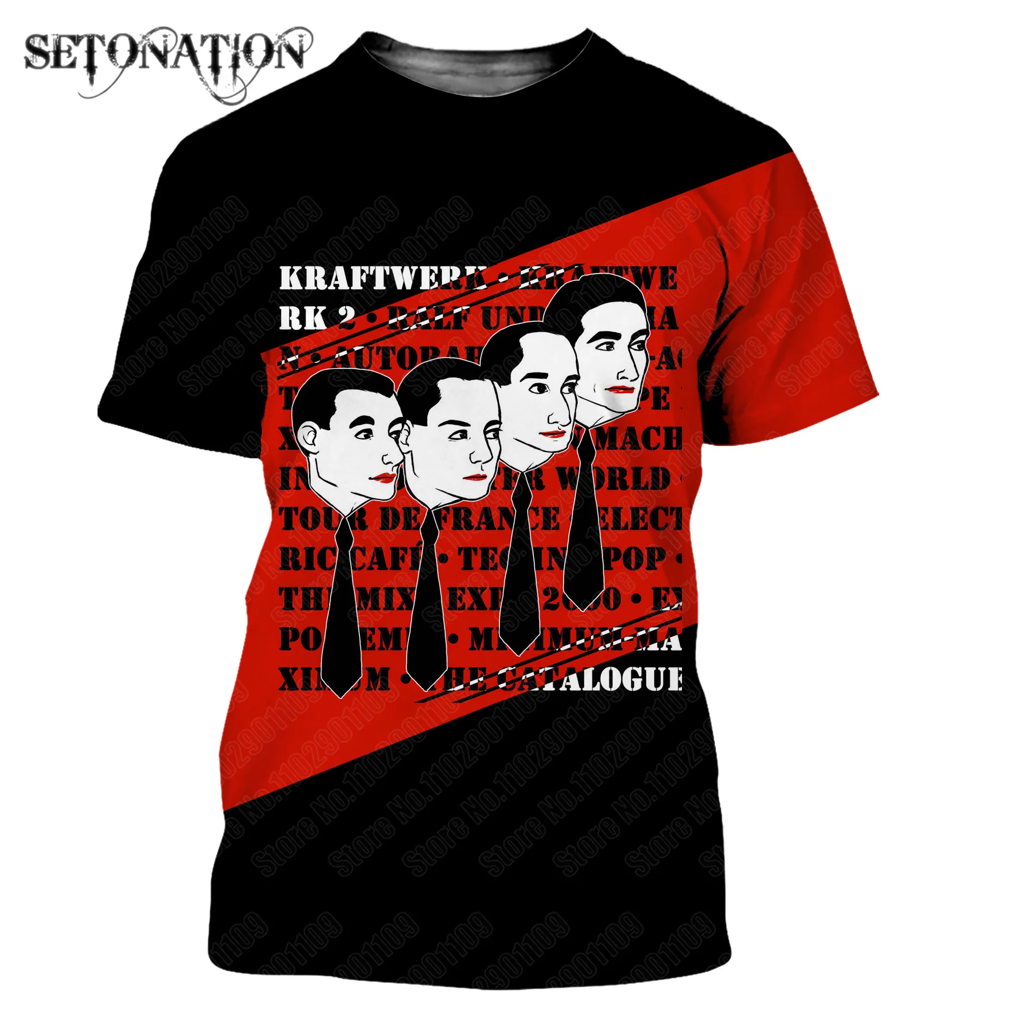 2024 Kraftwerk Rock t shirt men women 3D print t-shirts Harajuku style tshirt streetwear summer tops