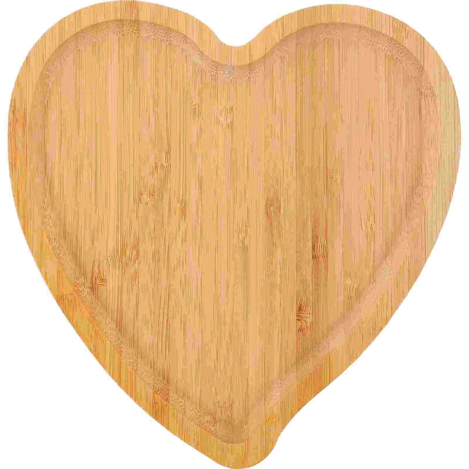 

Heart Shaped Fruit Plate Household Tray Bread Handles Cutting Board Bamboo Serving Platter Multi-function Food Baby Lanyard