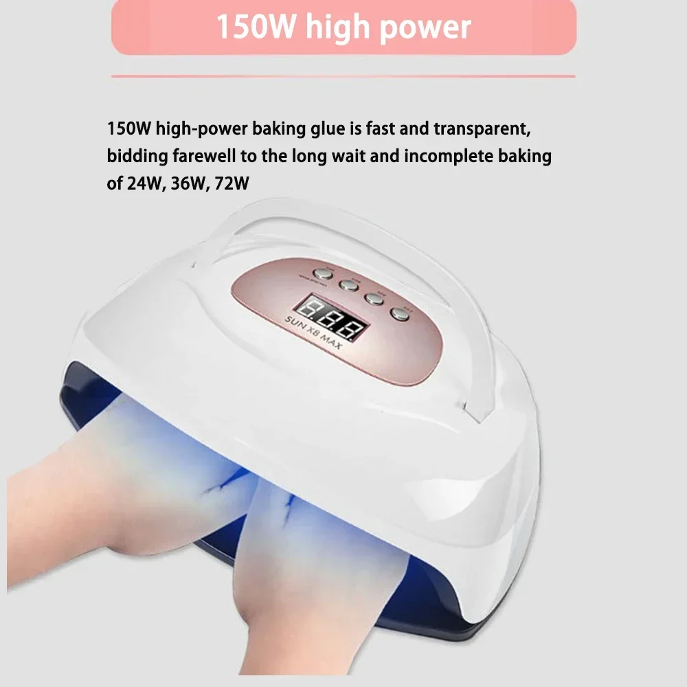 300 Watt Professional UV Nail Polish Drying Lamp, Fast Curing Gel Nail Polish Lamp, Drying Tool for Fingernails and Toenails