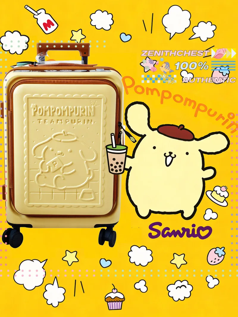 

Sanrio Pom Pom Purin Authentic Rolling Luggage Carry-on Travel Case Sturdy Structure Travel Friendly Airline Customized