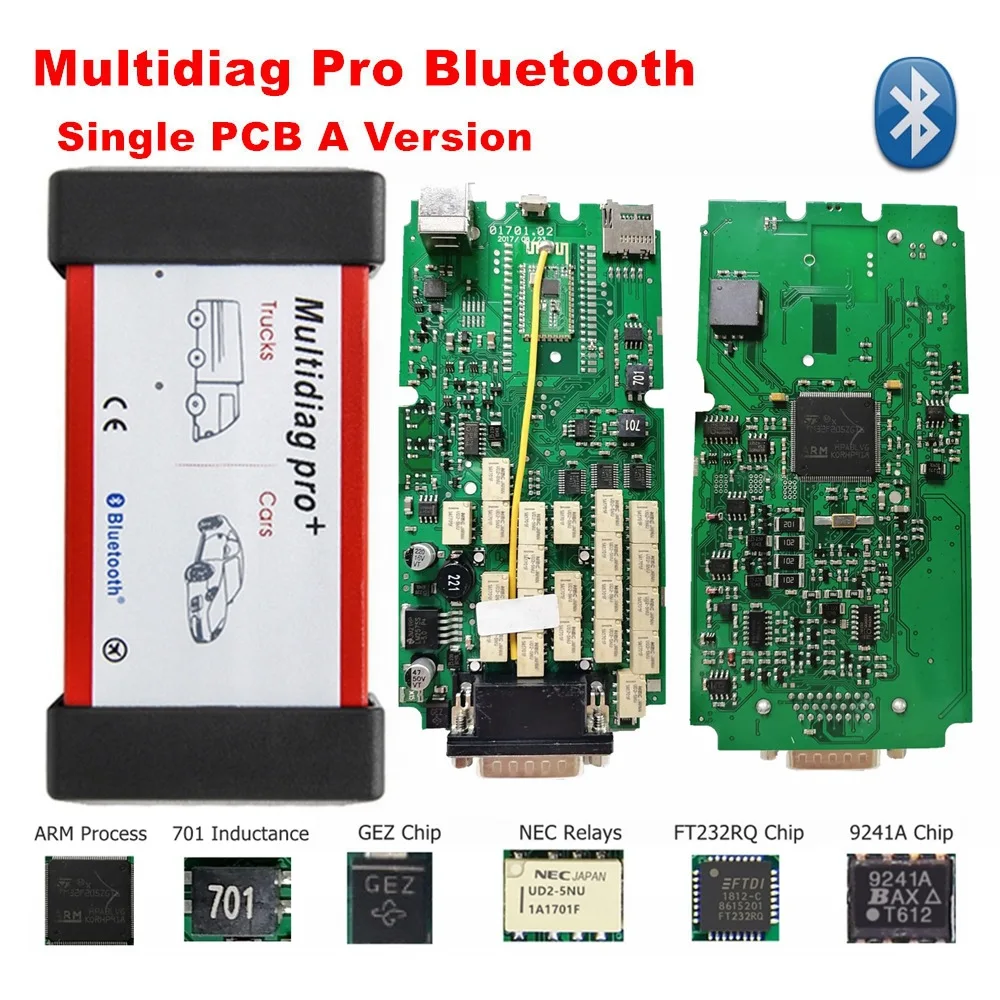 New VCI CDP TCS DS150E OBD2021 - Single - Board Unit with Bluetooth Function