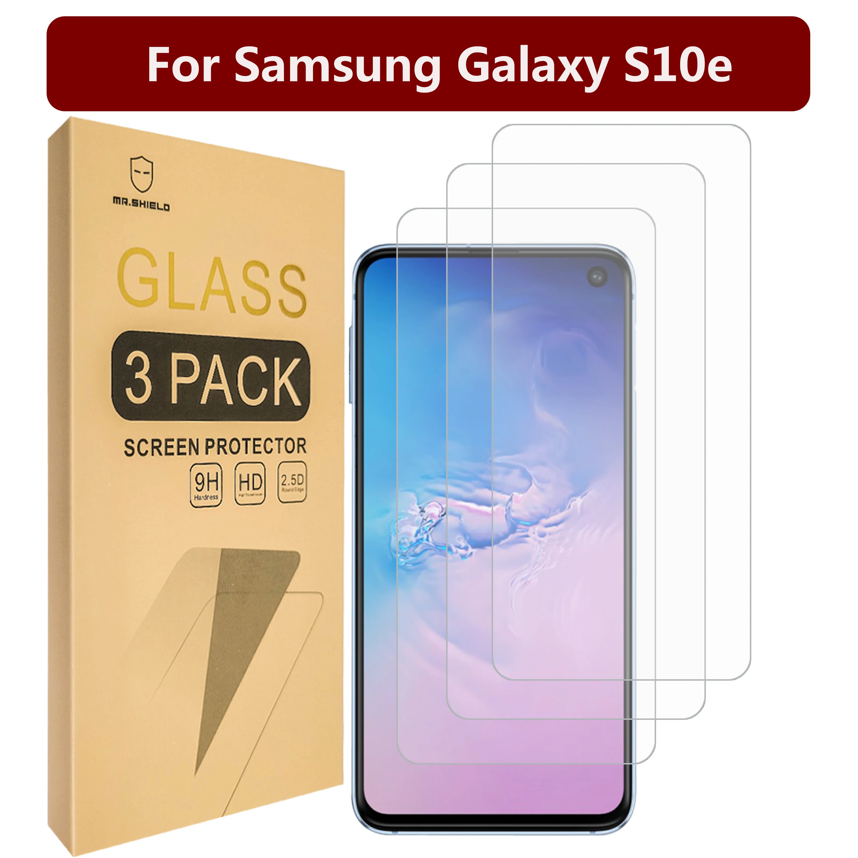 

Mr.Shield [3-PACK] Designed For Samsung Galaxy S10e [Tempered Glass] Screen Protector [Japan Glass With 9H Hardness]