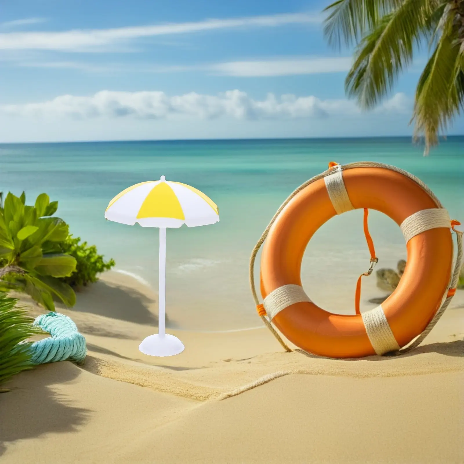 

8Pcs Miniature Sun Umbrella Beach Accessories Mini DIY Craft Decoration Aquarium Terrarium Cake Topper Micro Landscape Ornaments