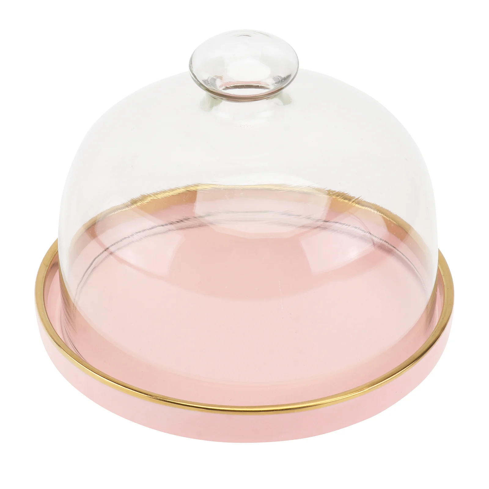 

1Set Cake Glass Cover Ceramic Tray Food Preservation Protection for Bbq Picnic Parties Dessert Plate Food Cover Set