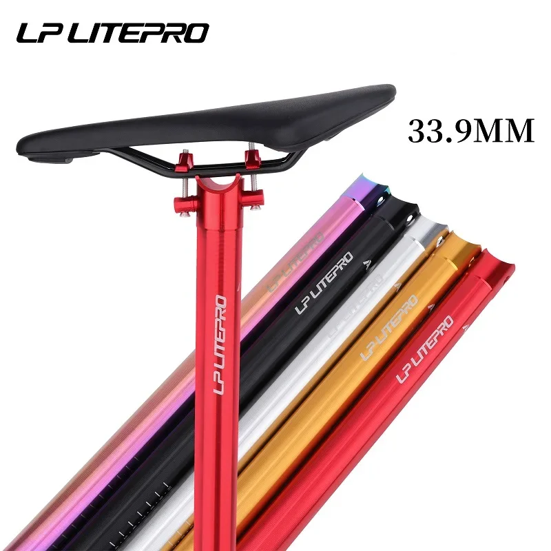 Litepro Ultralight Folding Bike Seatpost Aluminum Alloy CNC Cutting Seat Tube 33.9*600mm for Dahon 412 LITEPRO Folding Bike