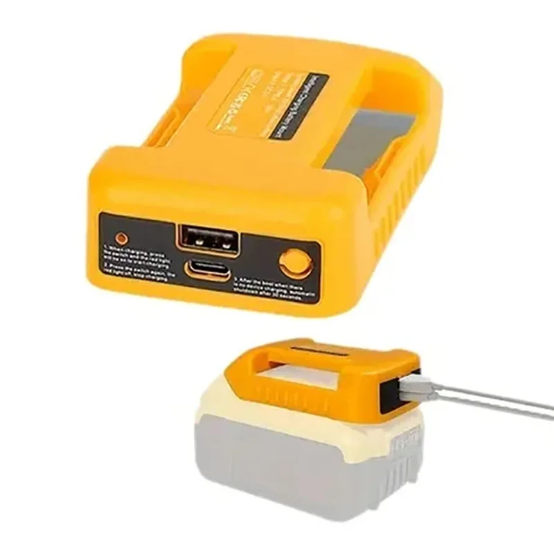 Lithium Battery Belt Buckle Bracket Holder Adapter USB Type-C Charger for Dewalt 18V 20V Li-ion Battery DCB200 DCB205 Power Bank