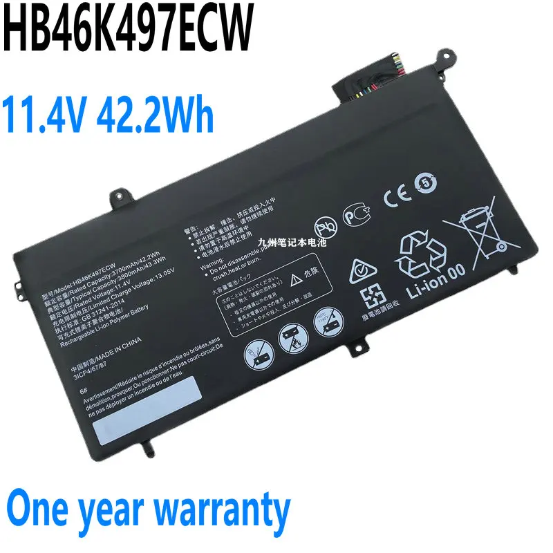 

11.4V 42.2Wh HB46K497ECW Laptop Battery For Huawei Matebook D 2018 PL-W19 PL-W09 MRC-W50 MRC-W60 W70