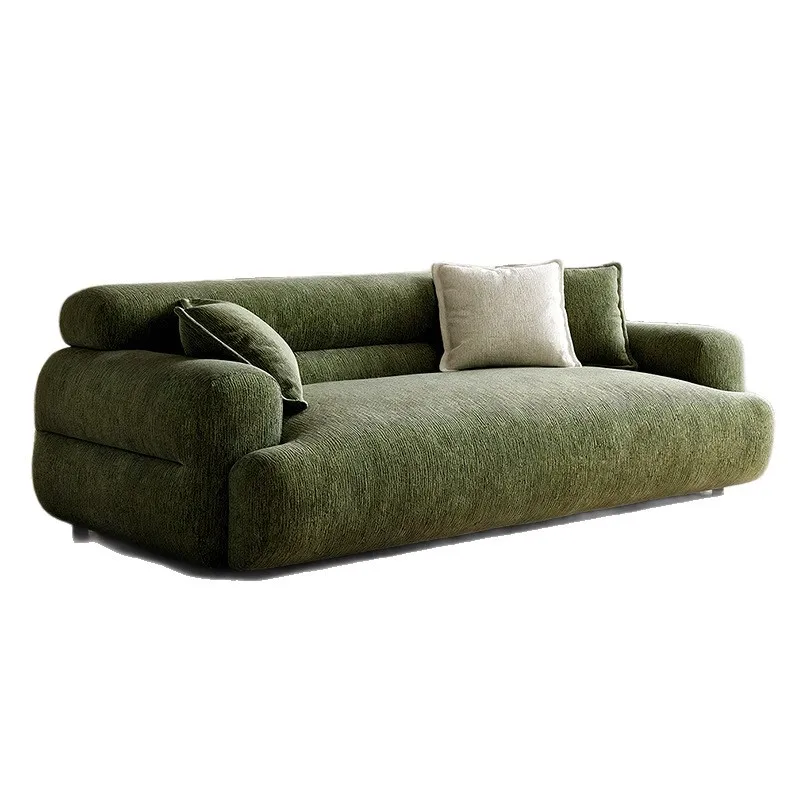 Factory direct sales French retro green chenille sofa small apartment living room straight row fabric sofa valley sofa