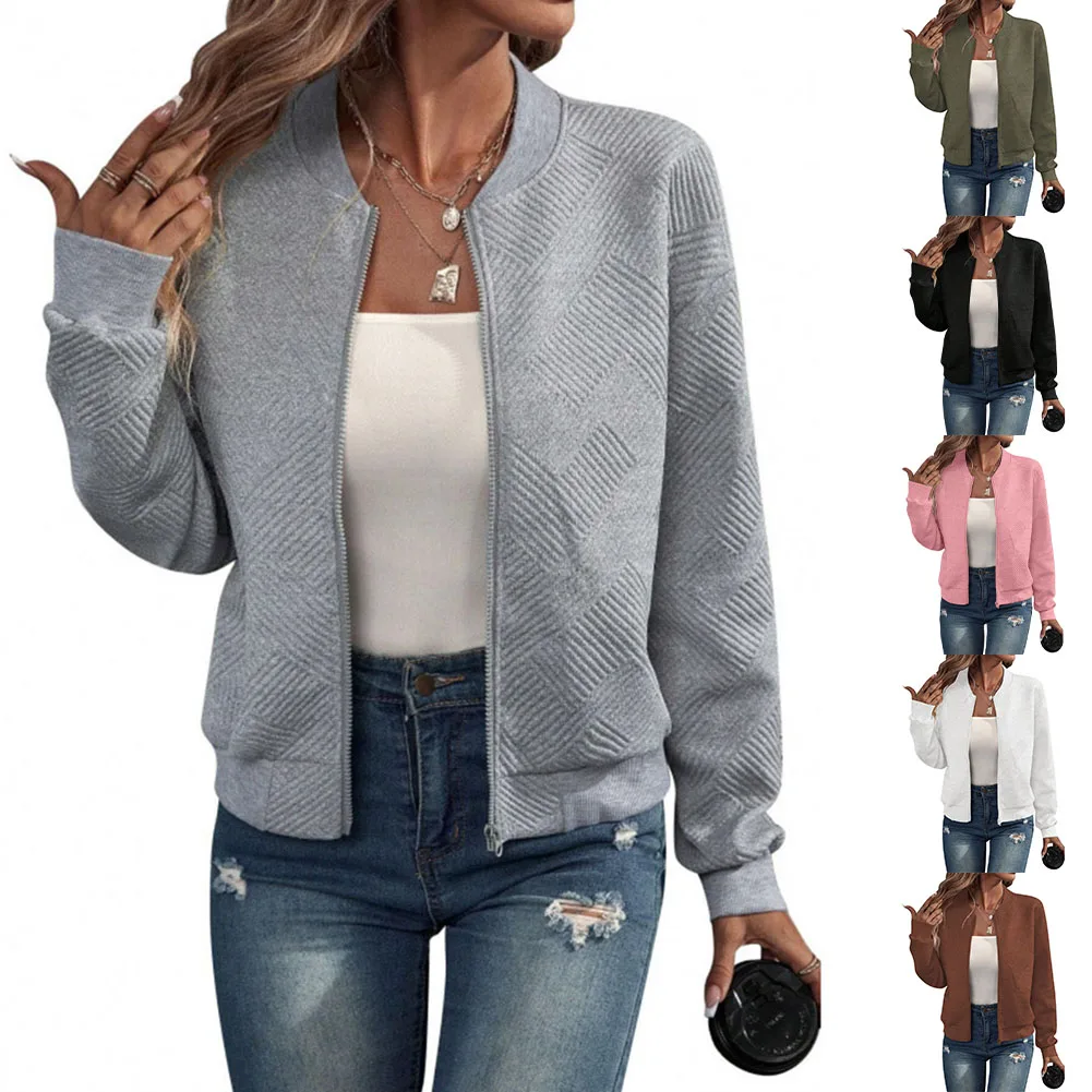 Baseball-Oberbekleidung Stehkragen-Jacke 95% Polyester 5% Spandex Frühling Herbst Mode Vielseitiger Stil Langarm Normale Länge