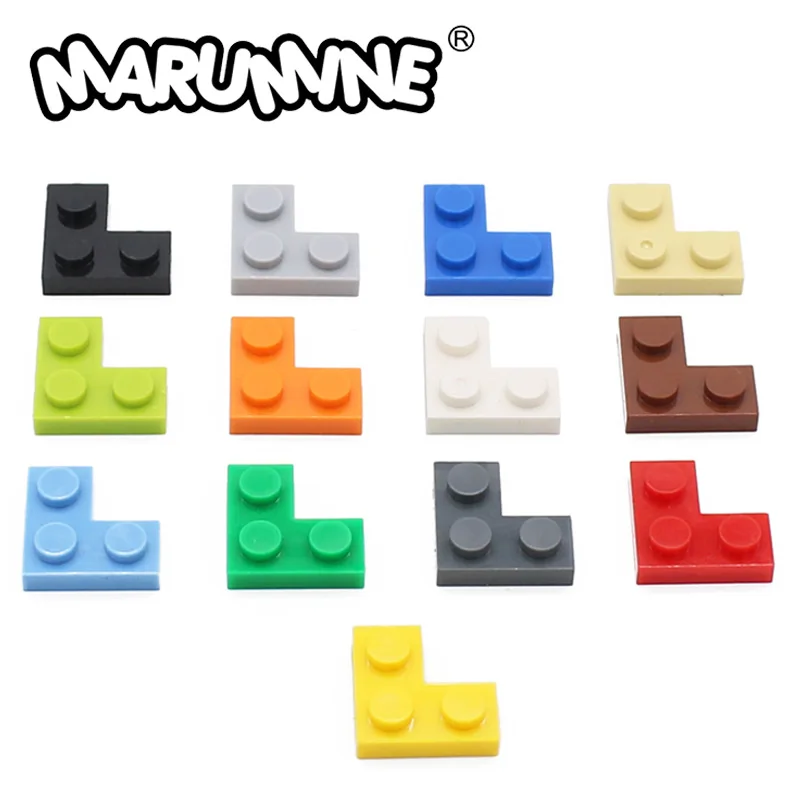 MARUMINE Bulk Accessories Parts Plate 2x2 Corner Idea Building Bricks 2420 DIY Classic Blocks MOC Educational Toys For Children