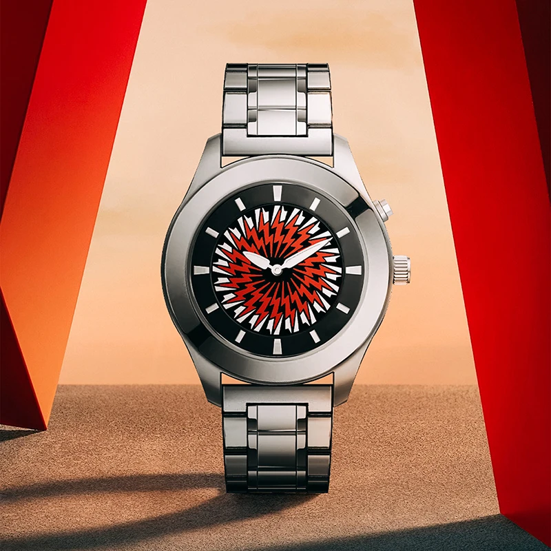 Retro Millennium Watch with Dynamic Flame Dial Unique Creative Quartz Wristwatch with Stainless Steel Strap Square Case 2026 Pre