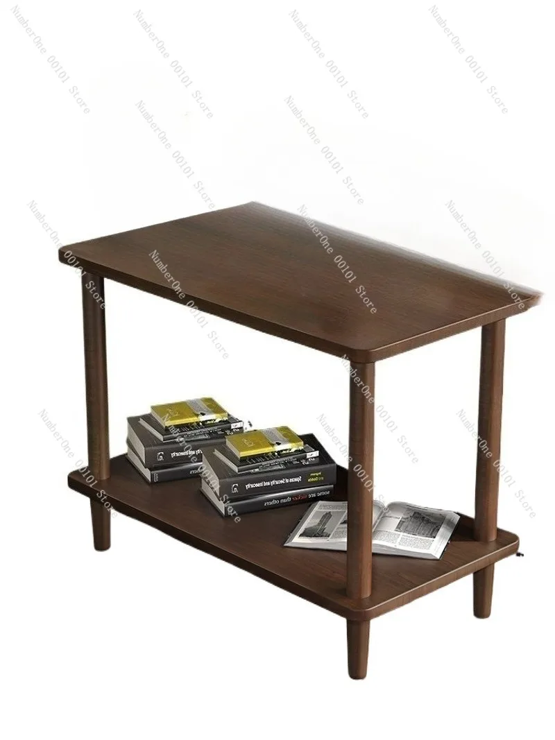 

Solid Wood Long Sofa Side Table Modern Minimalist Living Room Narrow End Table Simple Storage Shelf Home Tea Coffee Table Slim