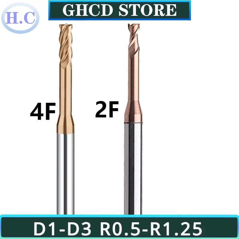 HRC55 Deep Groove Tungsten Carbide End Mills 2 4 Flutes Long Neck Milling Cutters CNC End Mill for Steel Long Flute  16 20mm H.C