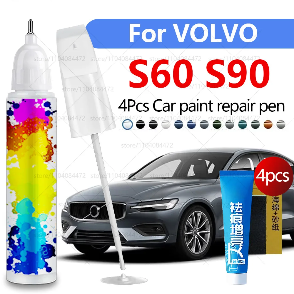 Car Paint Repair Pen For 1996-2025 VOLVO S60 S90 Cross Paint Scratch Repair Accessories 4PCS Black 717 White 707 Red Blue 723