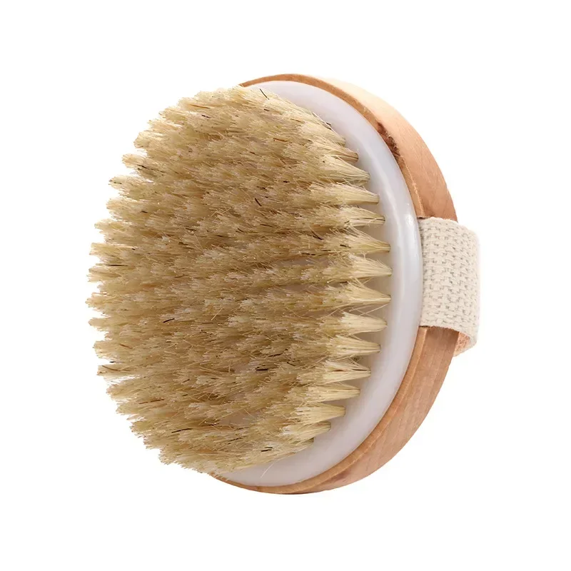 2 in 1 Dry Skin Body Massage Brush Natural Bristle Dead Skin Remover Anti Cellulite Exfoliates Blood Circulation Massage Tools